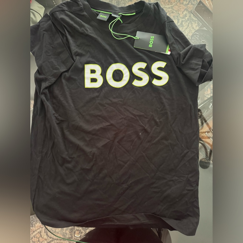Hugo Boss Men’s Mesh Logo Black Short Sleeve Tee